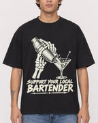 Mockup Boxy Heavyweight Tee Black male close-up 06
