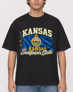 Mockup Boxy Heavyweight Tee Black male close-up 06
