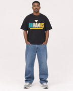 Mockup Boxy Heavyweight Tee Black male full-body 14