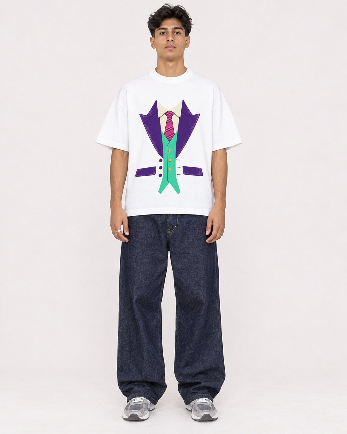 Mockup Boxy Heavyweight Tee White male full-body 16