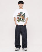 Mockup Boxy Heavyweight Tee White male full-body 01