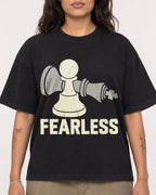 Mockup Boxy Heavyweight Tee Black female close-up 06