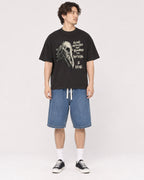 Mockup Boxy Heavyweight Tee Black male full-body 03
