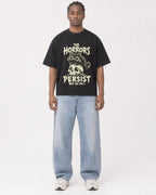 Mockup Boxy Heavyweight Tee Black male full-body 25