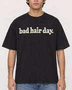 Mockup Boxy Heavyweight Tee Black male close-up 06