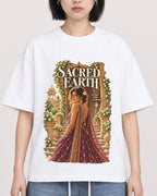 Mockup Boxy Heavyweight Tee White female close-up 11