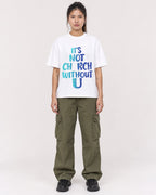 Mockup Boxy Heavyweight Tee White female full-body 42