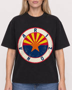 Mockup Boxy Heavyweight Tee Black female close-up 08