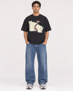 Mockup Boxy Heavyweight Tee Black male full-body 10