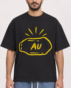 Mockup Boxy Heavyweight Tee Black male close-up 07