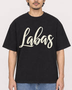 Mockup Boxy Heavyweight Tee Black male close-up 02
