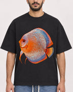 Mockup Boxy Heavyweight Tee Black male close-up 07