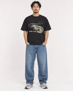 Mockup Boxy Heavyweight Tee Black male full-body 02