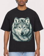 Mockup Boxy Heavyweight Tee Black male close-up 05