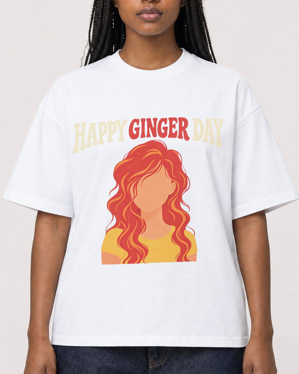 Mockup Boxy Heavyweight Tee White female close-up 04