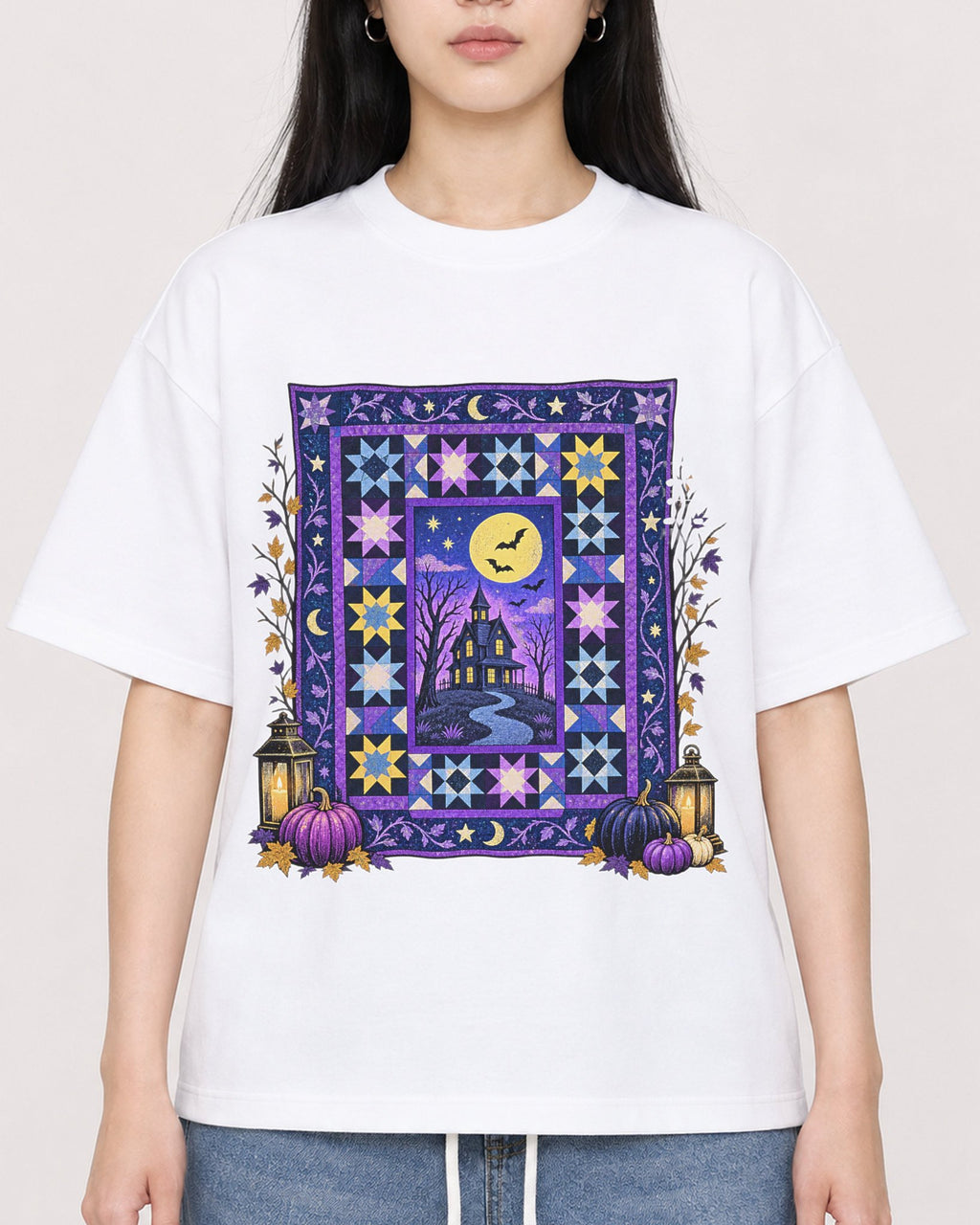 Mockup Boxy Heavyweight Tee White female close-up 01