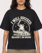 Mockup Boxy Heavyweight Tee Black female close-up 06