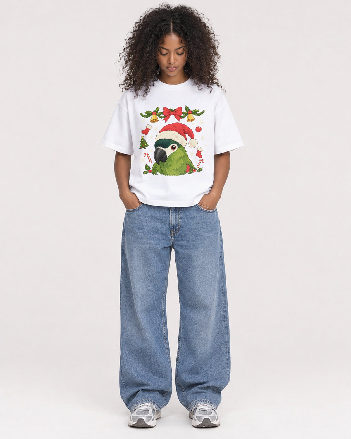Mockup Boxy Heavyweight Tee White female full-body 05
