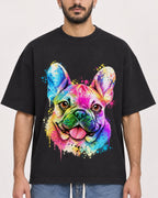 Mockup Boxy Heavyweight Tee Black male close-up 07