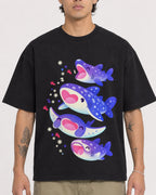 Mockup Boxy Heavyweight Tee Black male close-up 36