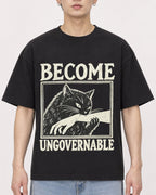 Mockup Boxy Heavyweight Tee Black male close-up 01