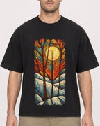 Mockup Boxy Heavyweight Tee Black male close-up 08