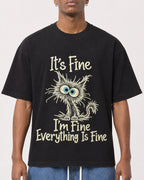 Mockup Boxy Heavyweight Tee Black male close-up 15