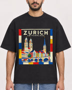 Mockup Boxy Heavyweight Tee Black male close-up 07