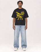 Mockup Boxy Heavyweight Tee Black male full-body 05