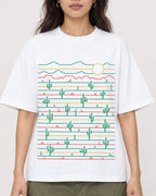 Mockup Boxy Heavyweight Tee White female close-up 02