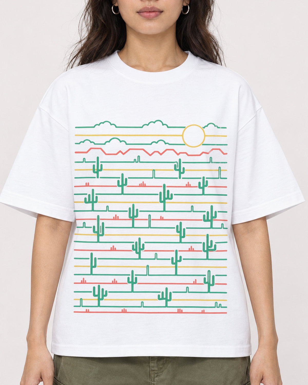 Mockup Boxy Heavyweight Tee White female close-up 02