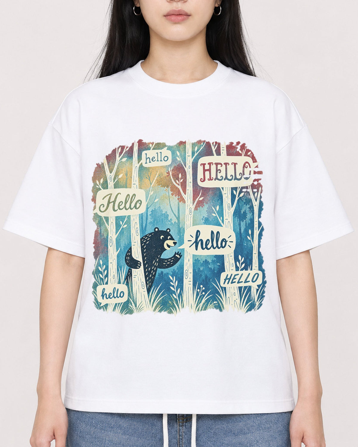 Mockup Boxy Heavyweight Tee White female close-up 01