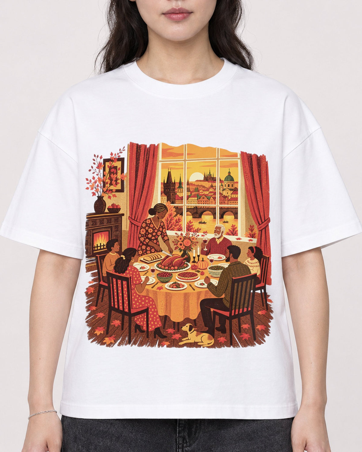 Mockup Boxy Heavyweight Tee White female close-up 03