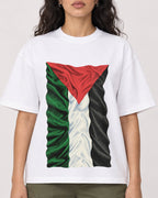 Mockup Boxy Heavyweight Tee White female close-up 07