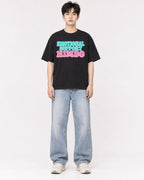 Mockup Boxy Heavyweight Tee Black male full-body 01