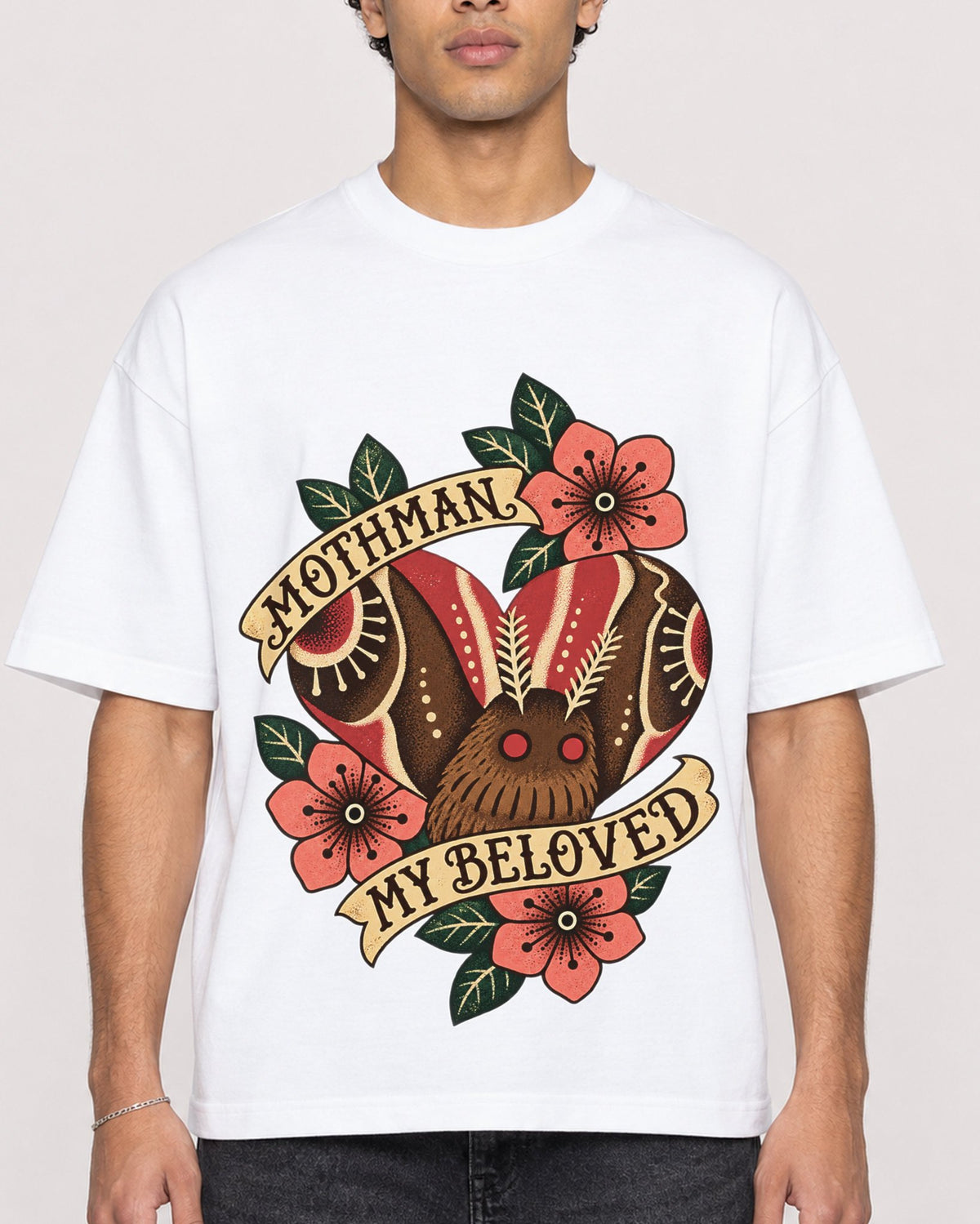 Mockup Boxy Heavyweight Tee White male close-up 10