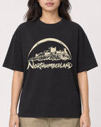 Mockup Boxy Heavyweight Tee Black female close-up 02