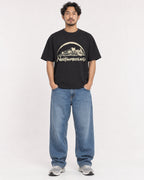 Mockup Boxy Heavyweight Tee Black male full-body 02