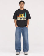 Mockup Boxy Heavyweight Tee Black male full-body 10