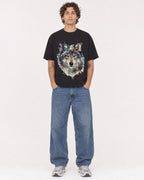 Mockup Boxy Heavyweight Tee Black male full-body 30