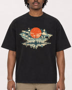 Mockup Boxy Heavyweight Tee Black male close-up 04
