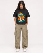 Mockup Boxy Heavyweight Tee Black female full-body 06