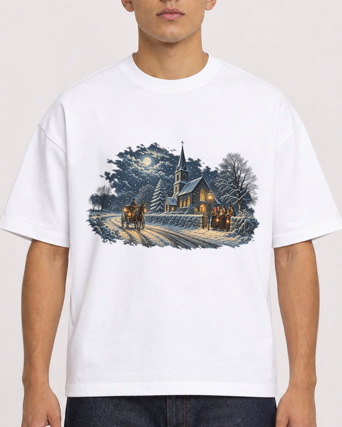 Mockup Boxy Heavyweight Tee White male close-up 16