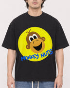 Mockup Boxy Heavyweight Tee Black male close-up 03