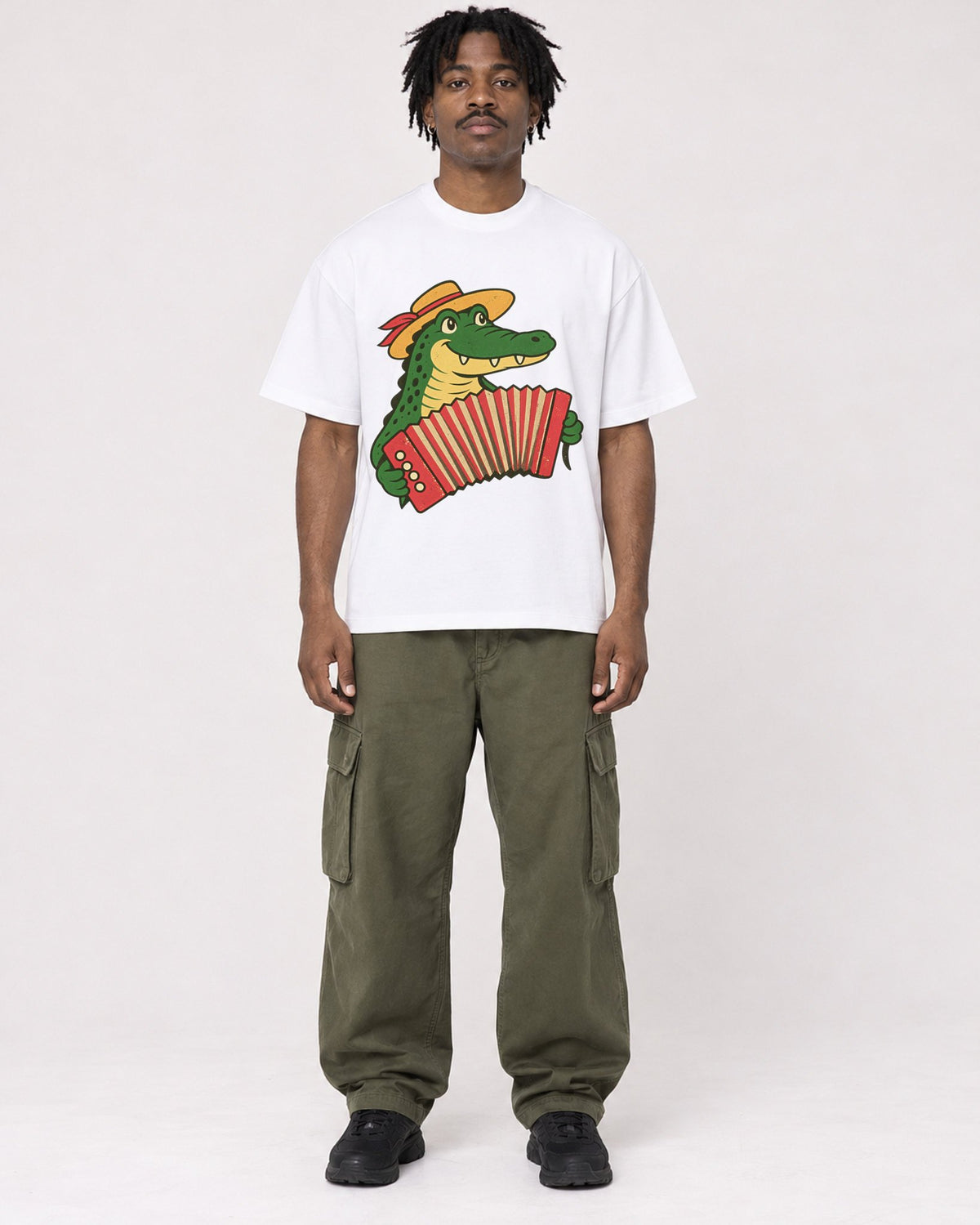 Mockup Boxy Heavyweight Tee White male full-body 04