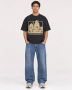 Mockup Boxy Heavyweight Tee Black male full-body 10