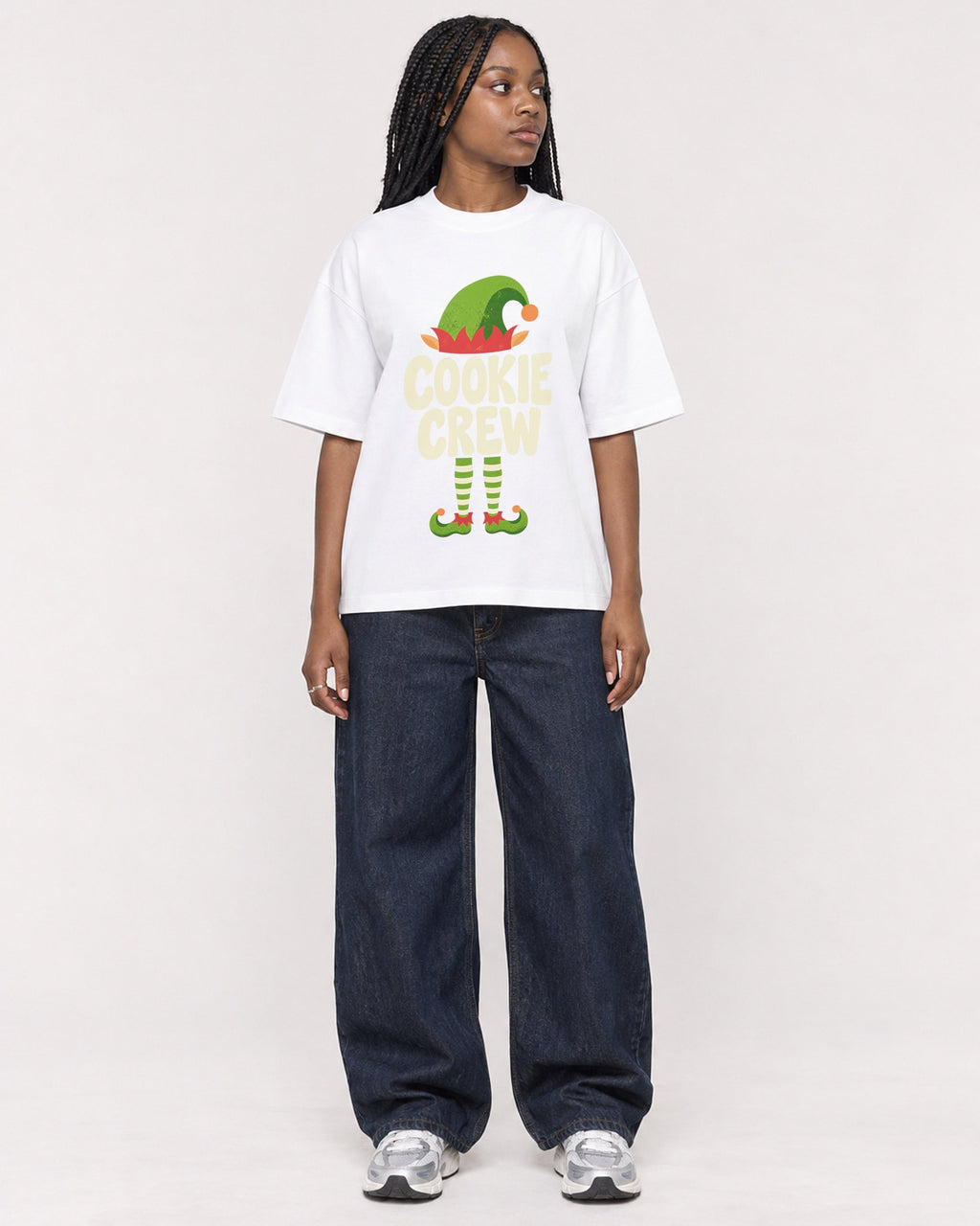 Mockup Boxy Heavyweight Tee White female full-body 04
