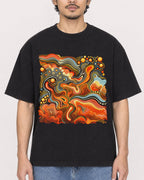 Mockup Boxy Heavyweight Tee Black male close-up 02