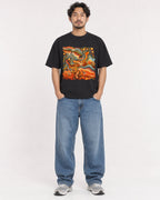 Mockup Boxy Heavyweight Tee Black male full-body 02