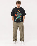 Mockup Boxy Heavyweight Tee Black male full-body 08
